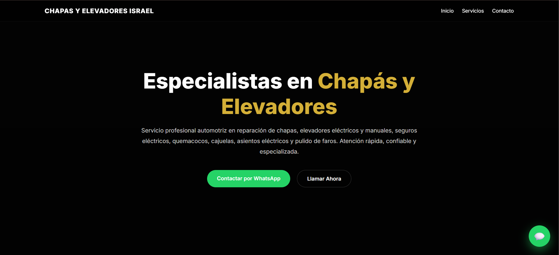 P&aacute;gina de Chapas y Elevadores Israel